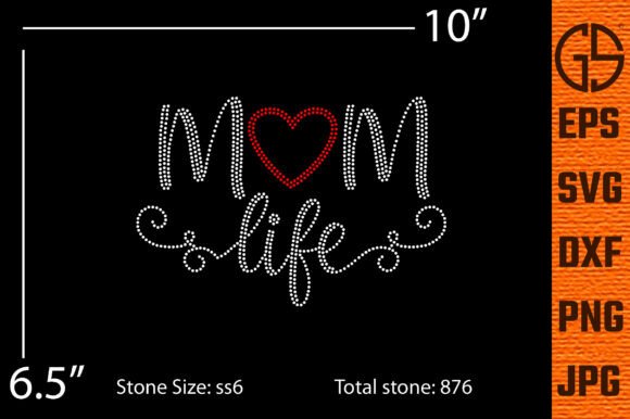 Celebrate Motherhood with Sparkle: Mom Life Rhinestone Typography