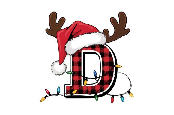 Christmas Plaid Letter D: A Festive Design Asset