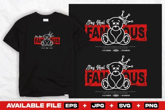 Graffiti Teddy Bear Urban Print: Bold Streetwear Typography