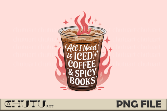 Hot Reads Iced Coffee PNG: Fuel Your Spicy Romance Designs