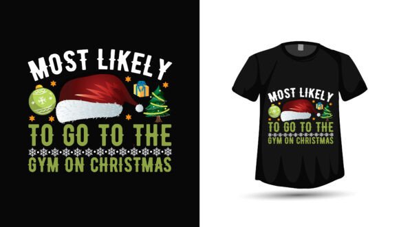 Sweat & Style: The Christmas Gym Lover T-Shirt Design