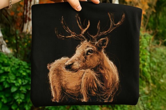 The Rustic Charm of Sketch Style Antlers Deer PNG Art